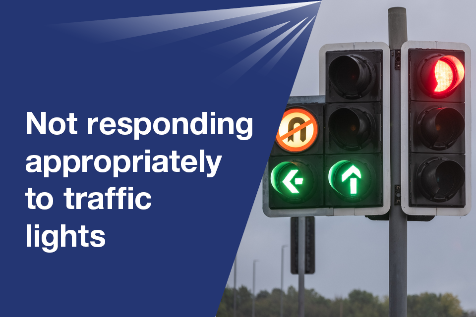 Not responding appropriately to traffic lights